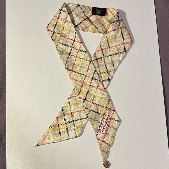 Lot of 5 Coach Silk Skinny Scarves - Picture 5 of 12